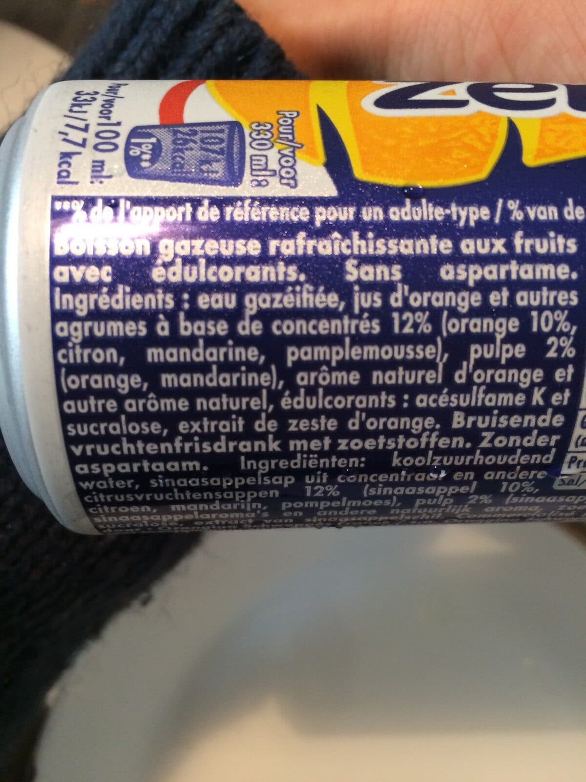 Orangina Orangina zero packshot