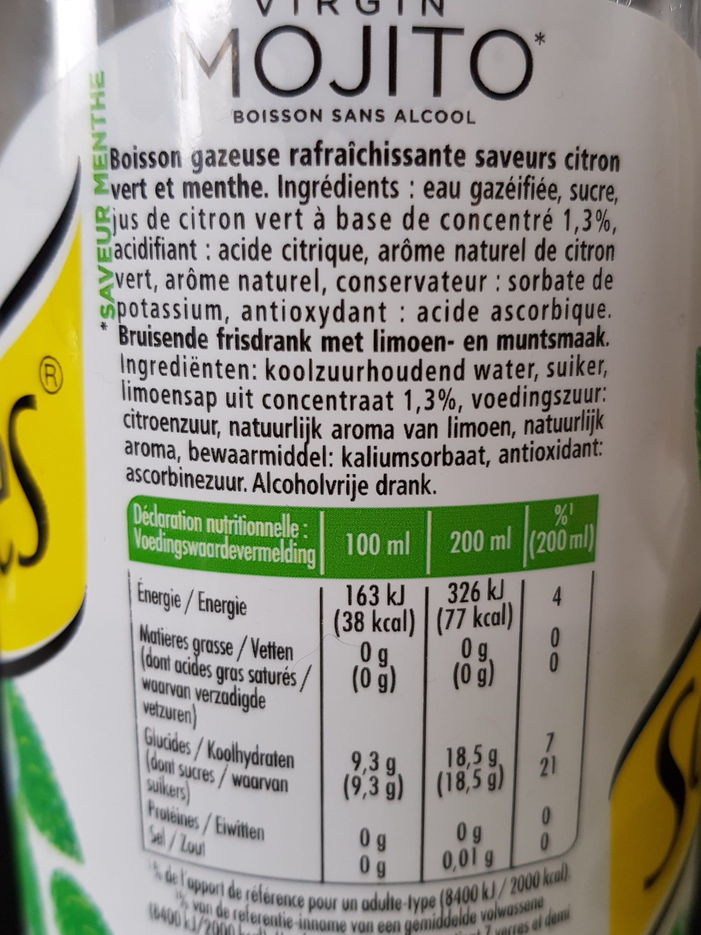Schweppes virgin mojito packshot