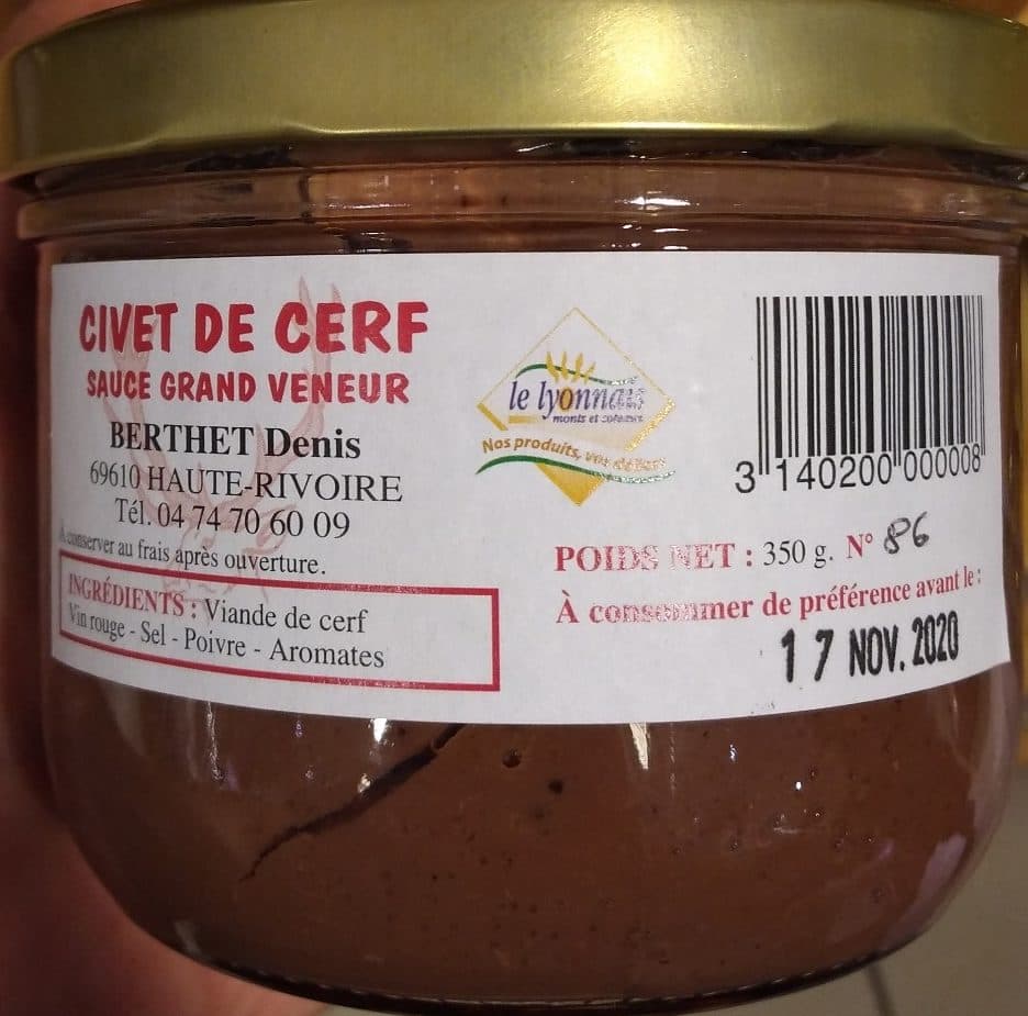 Le Lyonnais Civet de Cerf Sauce Grand Veneur packshot