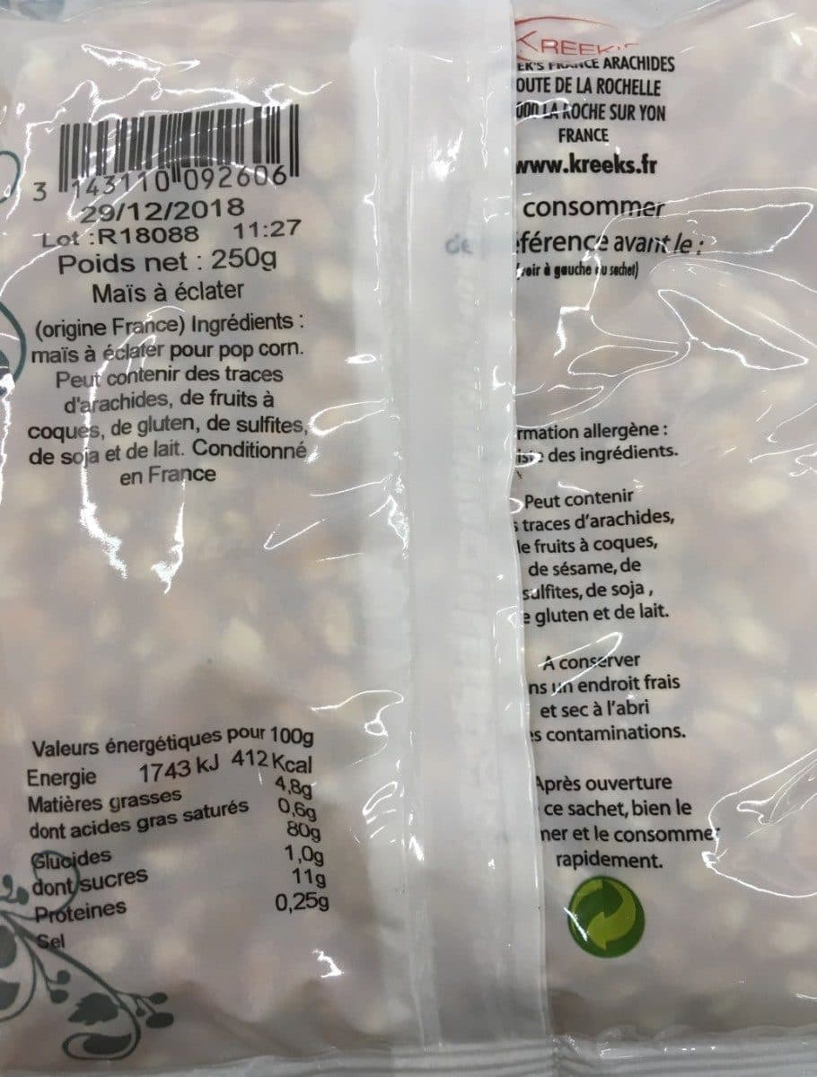 Open Food Facts Mais pop corn packshot