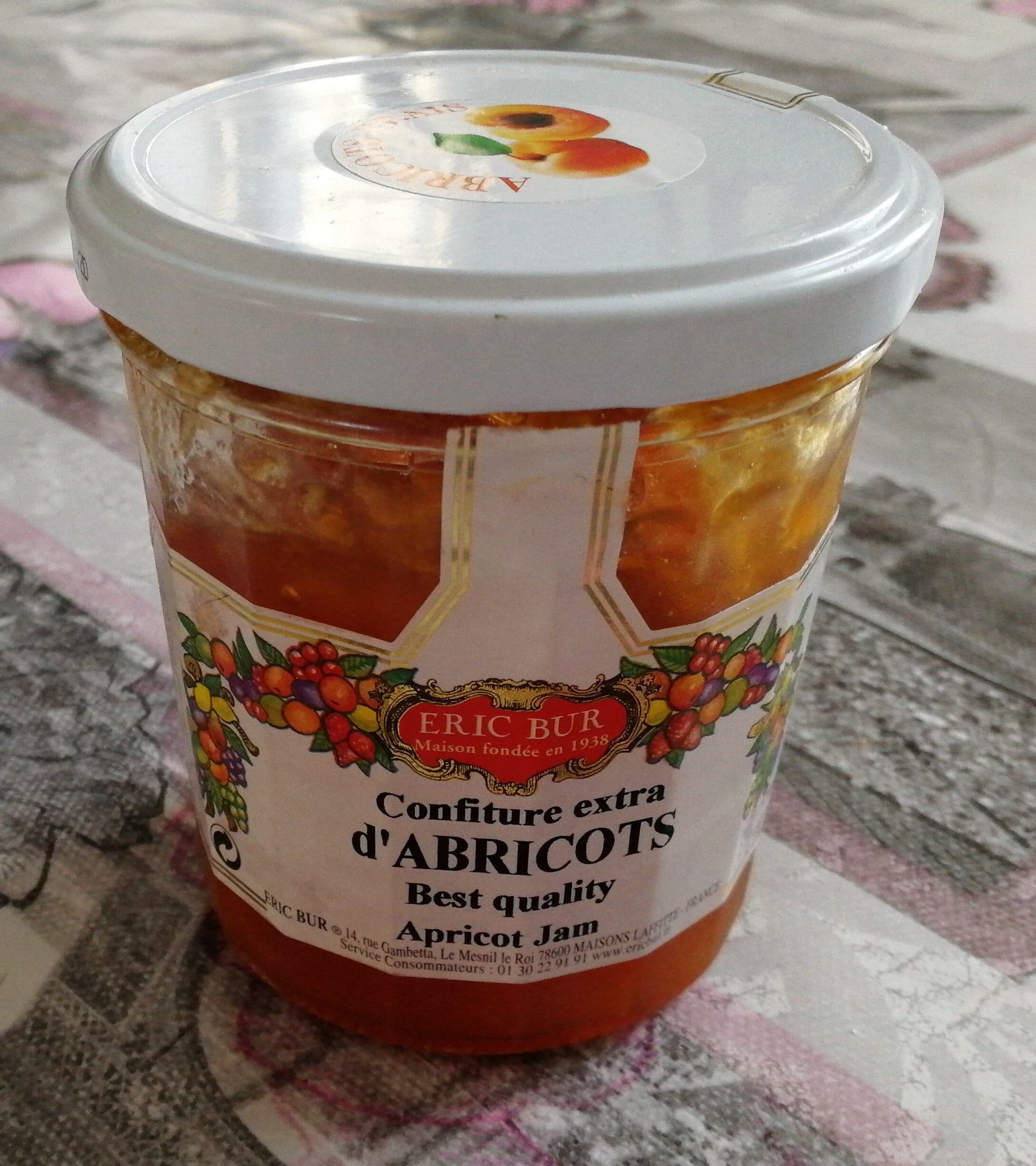Eric bur Confiture extra d'abricots ERIC BUR packshot