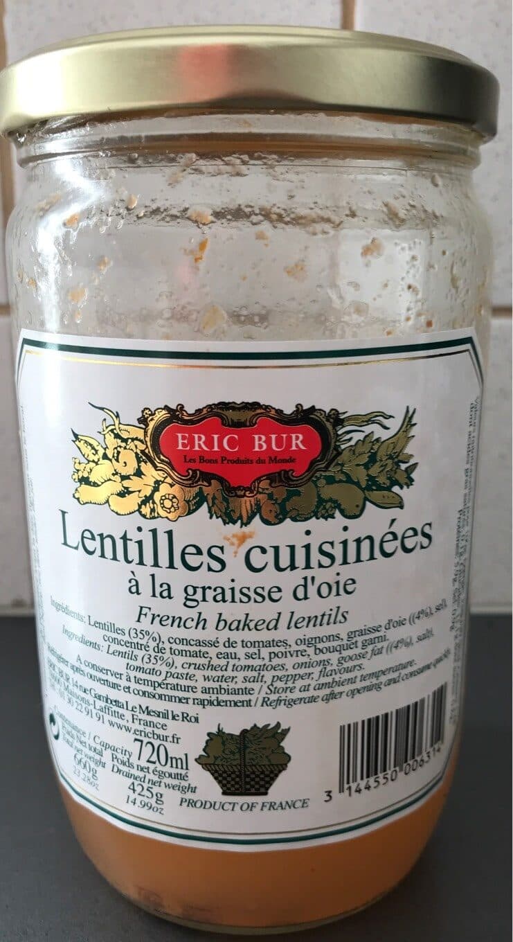 Eric bur Lentilles cuisinées packshot