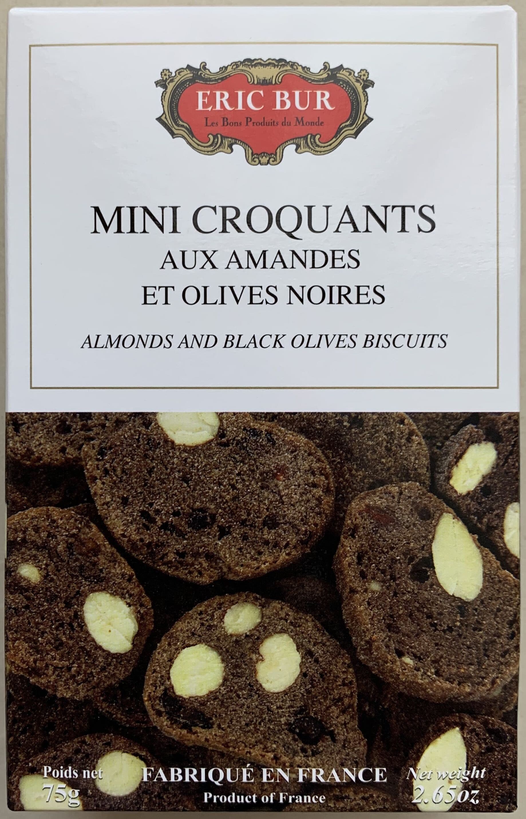 Éric Bur Mini croquants aux amandes et olives noires packshot