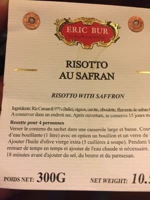 Eric Bur Risotto au safran packshot