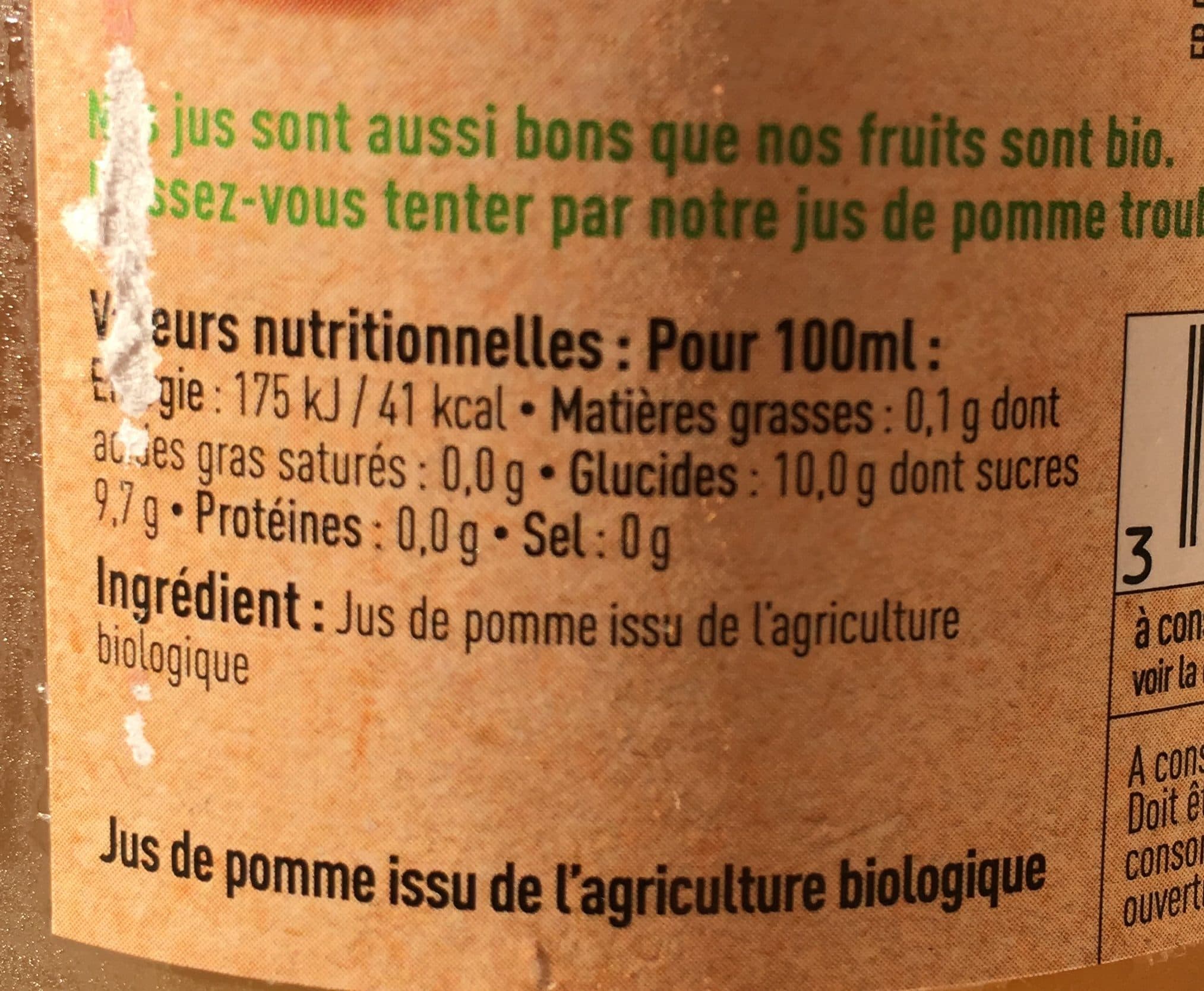 Jfd La Passion du Verger Jus de pomme trouble BIO la bouteille de 75 packshot