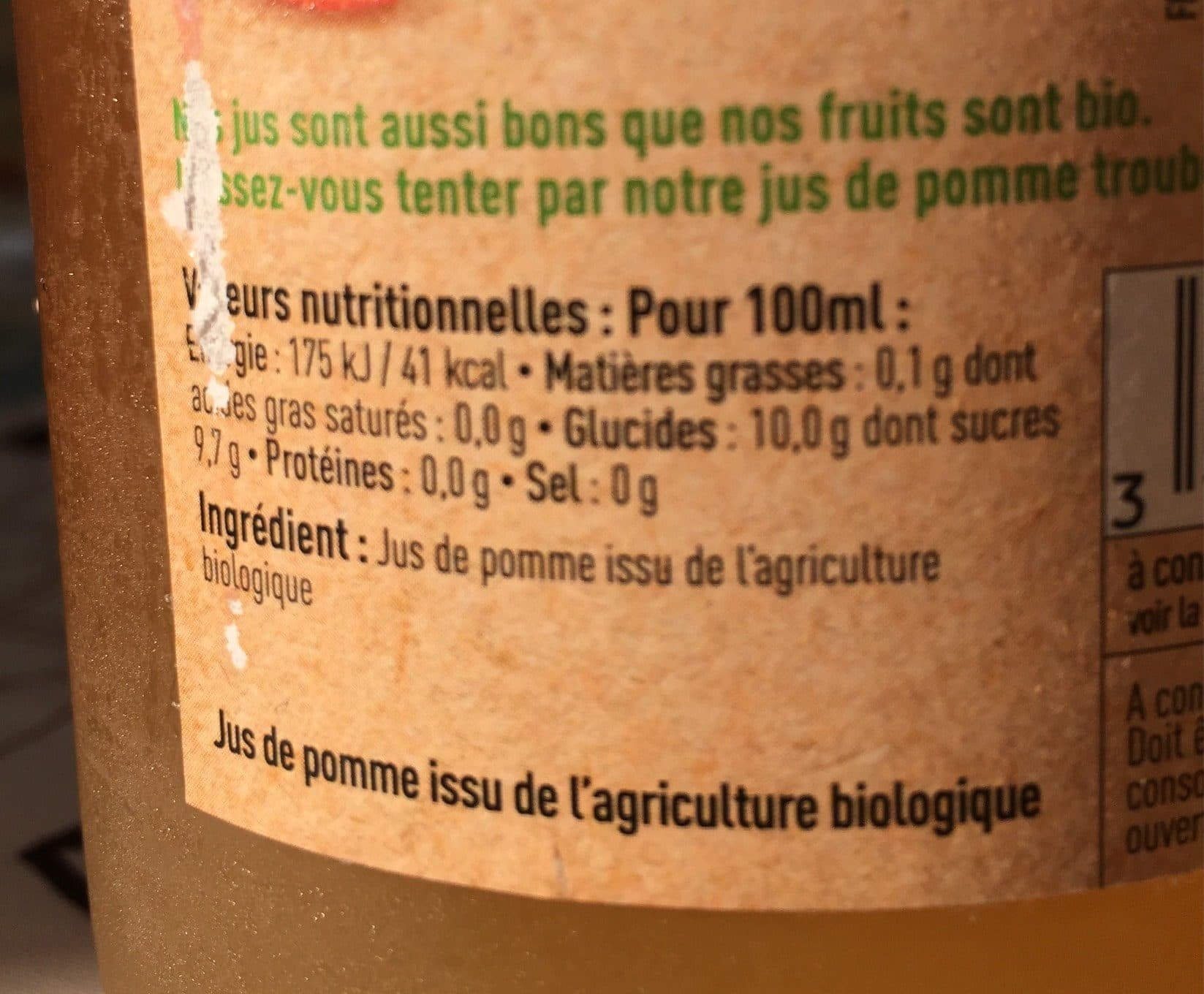 Jfd La Passion du Verger Jus de pomme trouble BIO la bouteille de 75 packshot