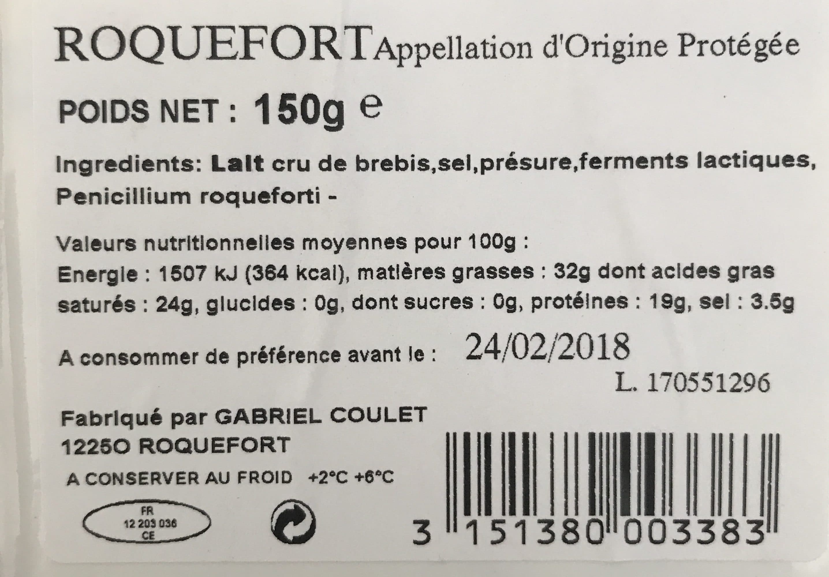 Gabriel Coulet Roquefort Gabriel Coulet 150g packshot