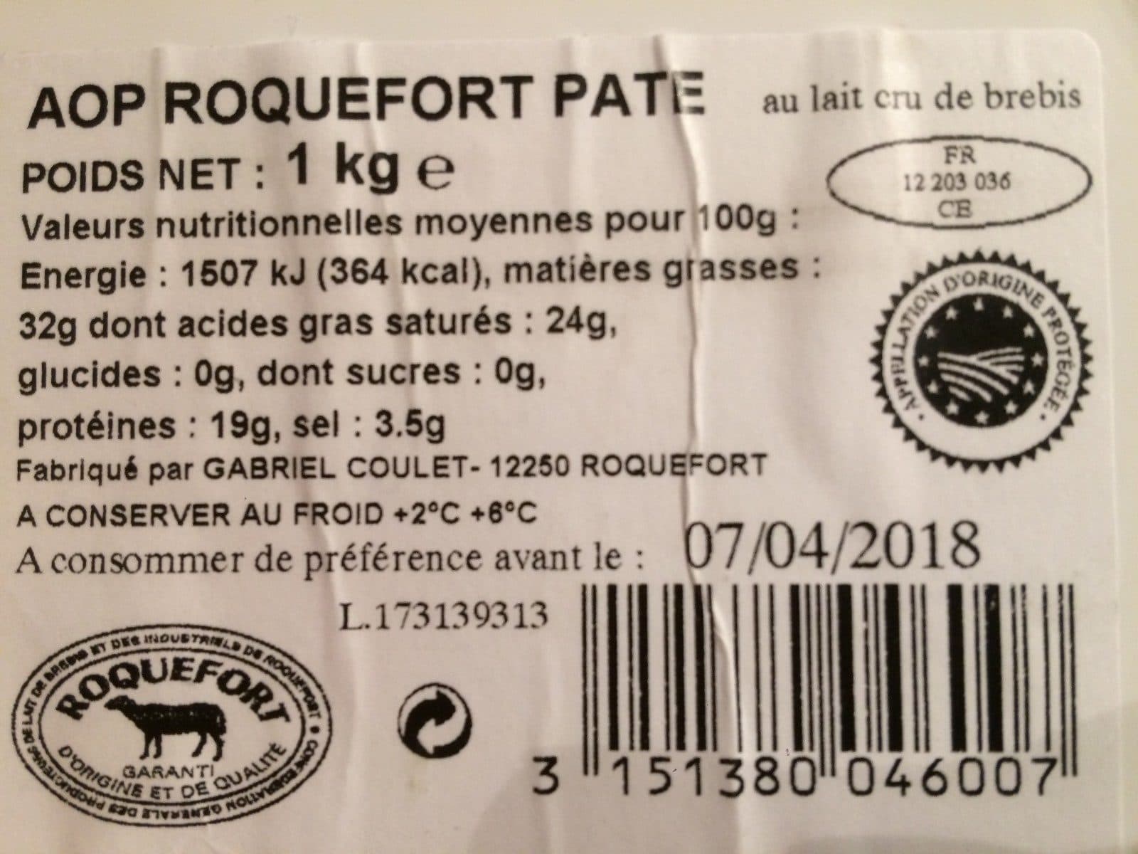 Gabriel Coulet Pâte à cuisiner 100%roquefort packshot