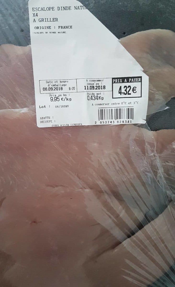 Open Food Facts Escalope de dinde packshot