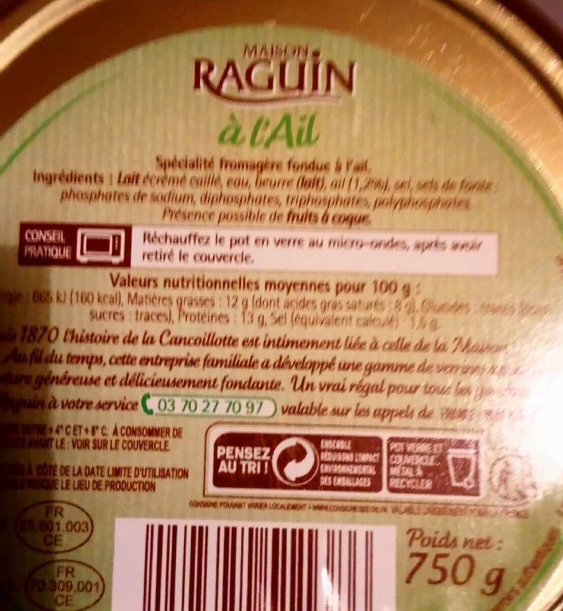Maison Raguin Cancoilotte Franc-Comtoise à l'ail packshot