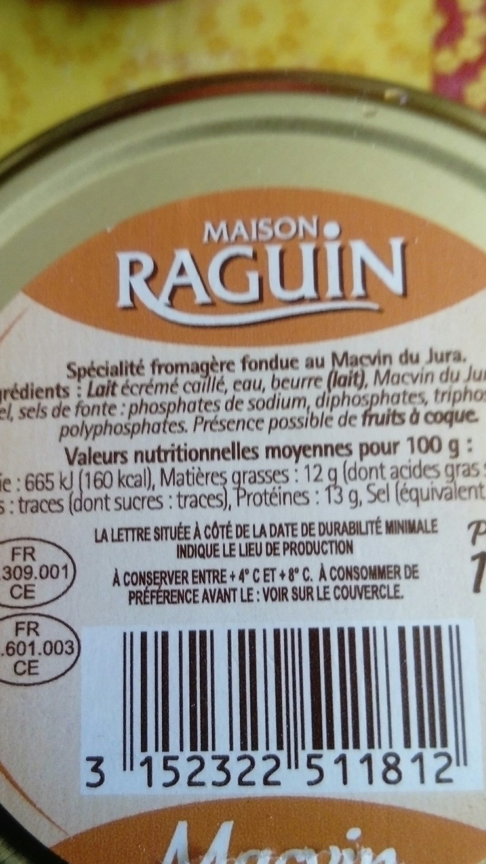 Maison Raguin Cancoillotte au macvin packshot