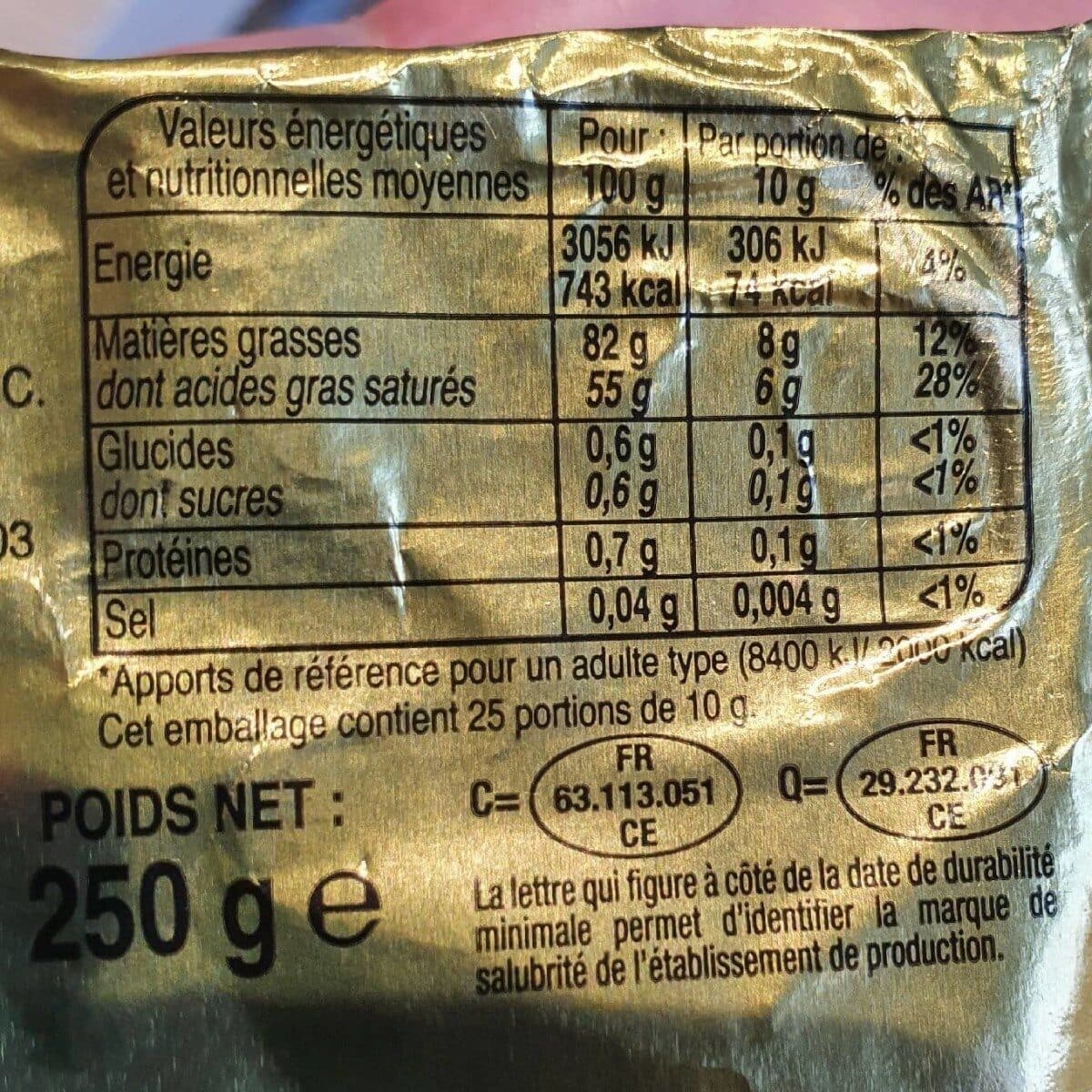Lactalis Au cœur du pays vert, Beurre doux , la plaquette de 250 gr packshot