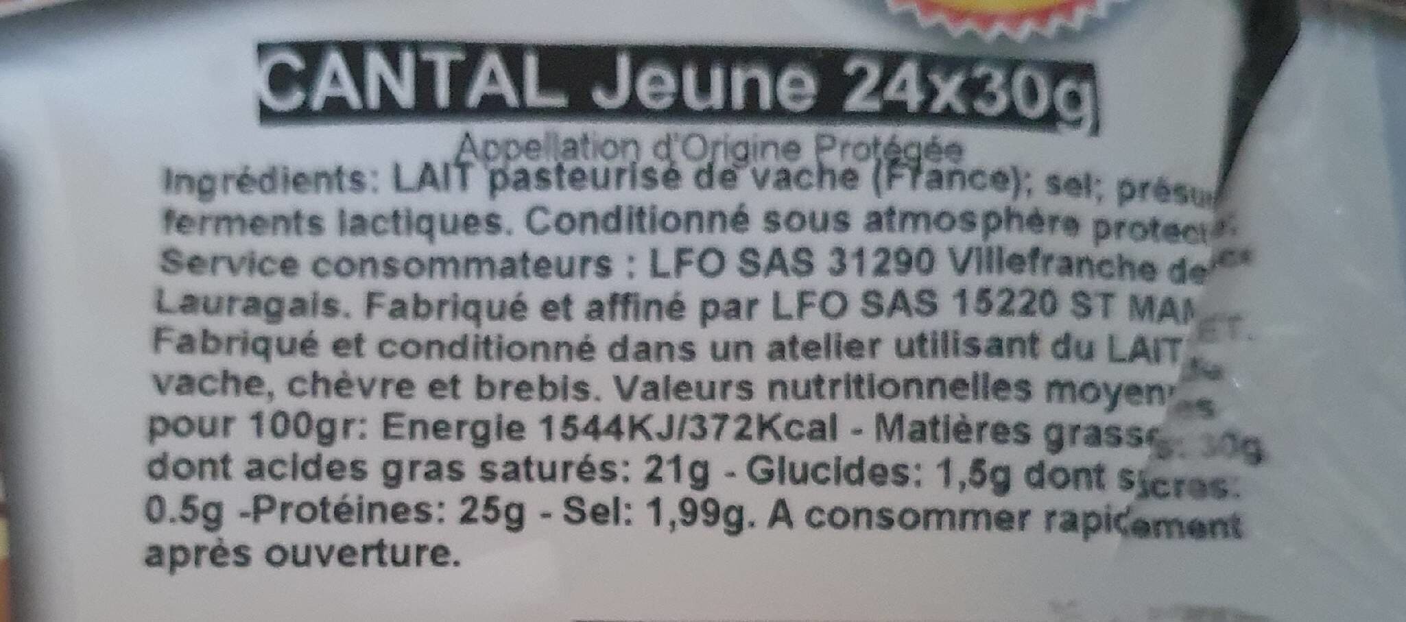 Open Food Facts Cantal jeune portions packshot