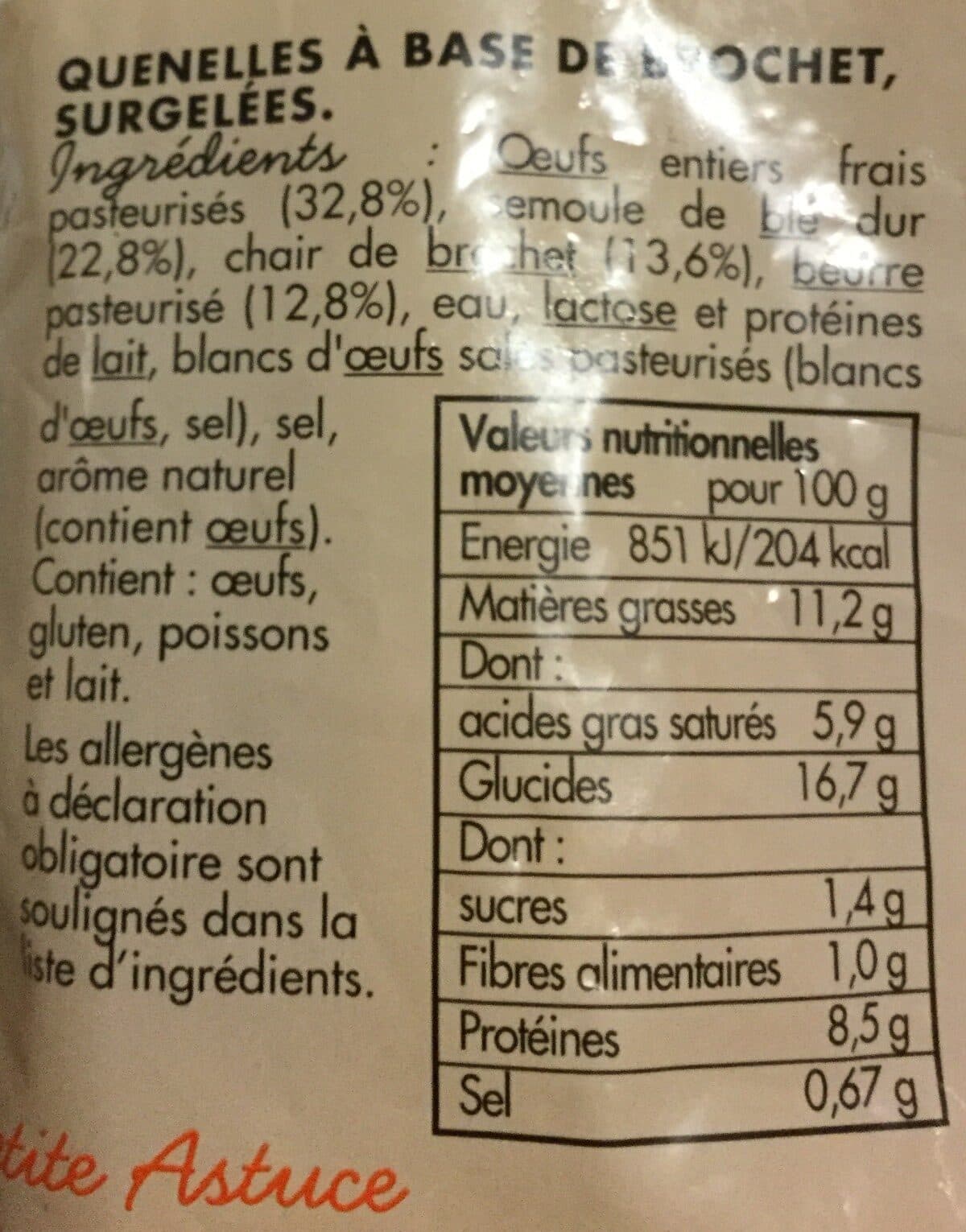 Toupargel Quenelles de brochet façon traiteur packshot