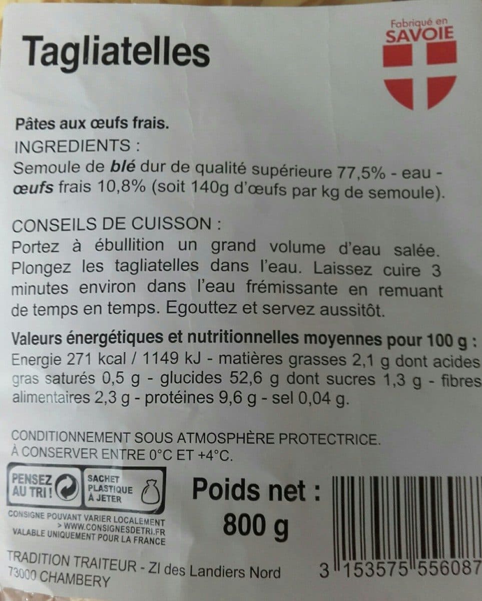 Favriqué en Savoie Tagliatelles packshot