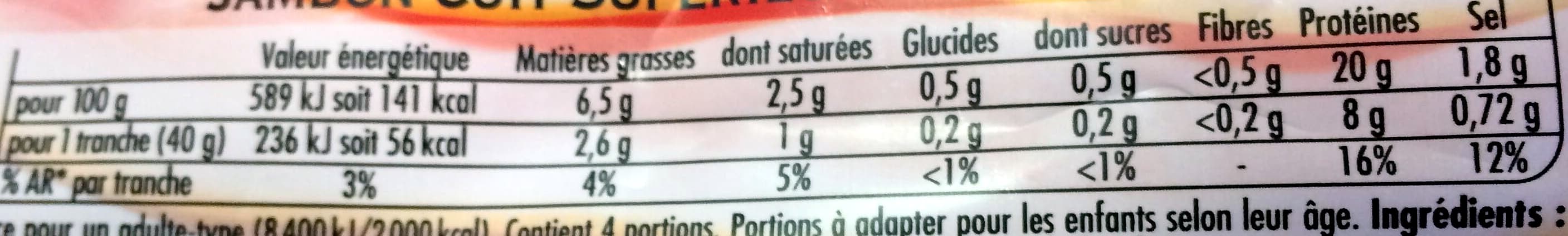Nestlé Tendre Noix, Supérieur Avec Couenne (4 Tranches) packshot