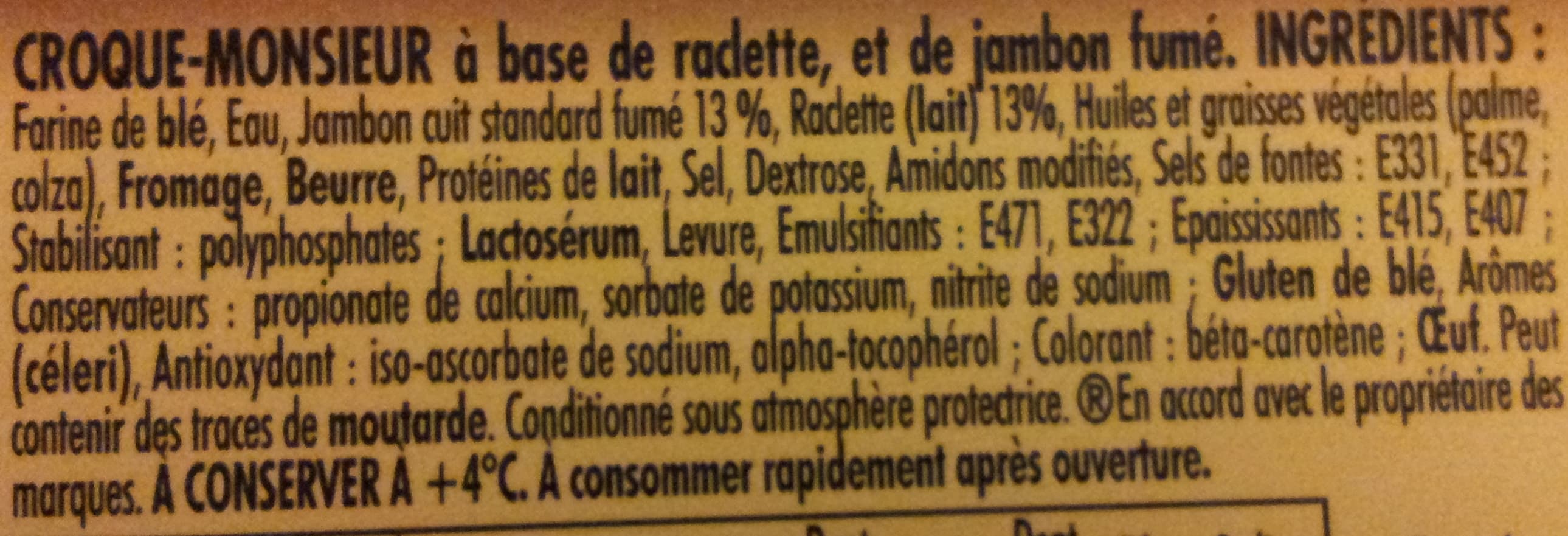 Nestlé Tendre Croque, Montagnard (Fromage à raclette & Jambon fumé) packshot