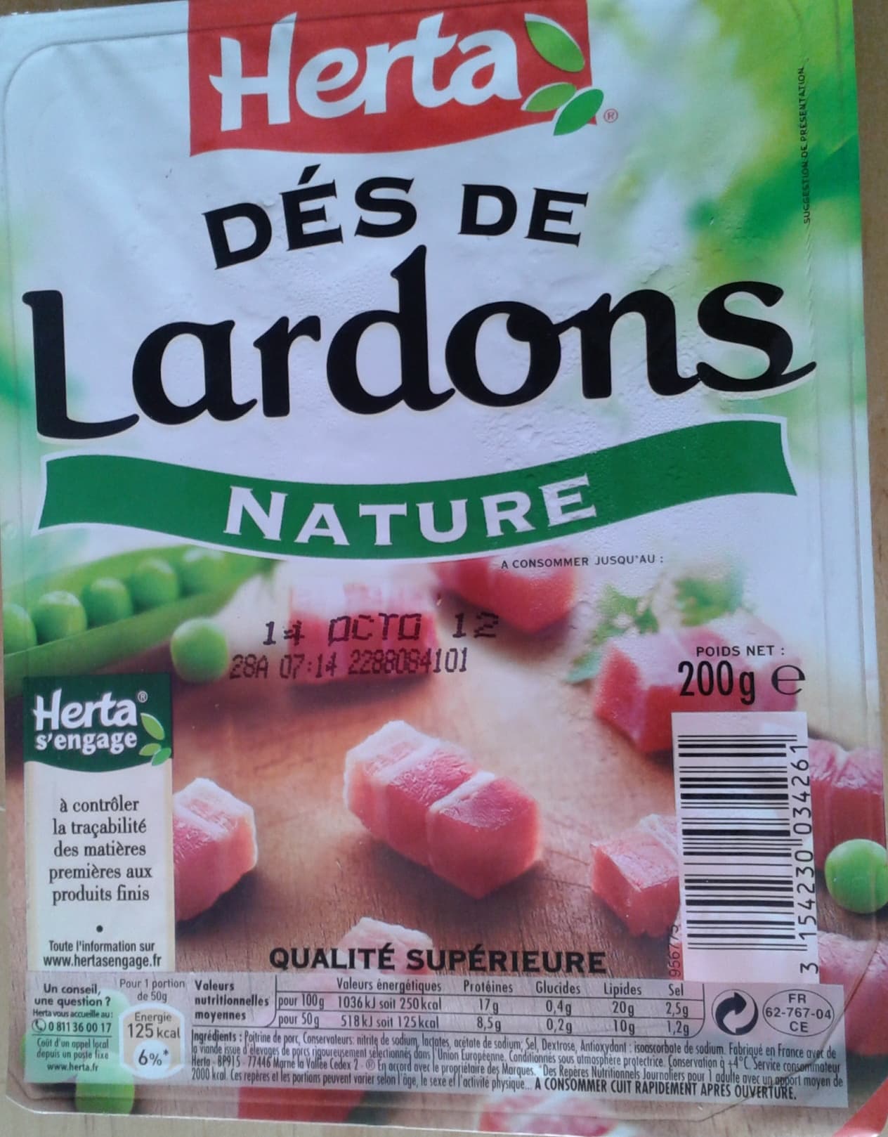 Nestlé Dés de Lardons, Nature packshot