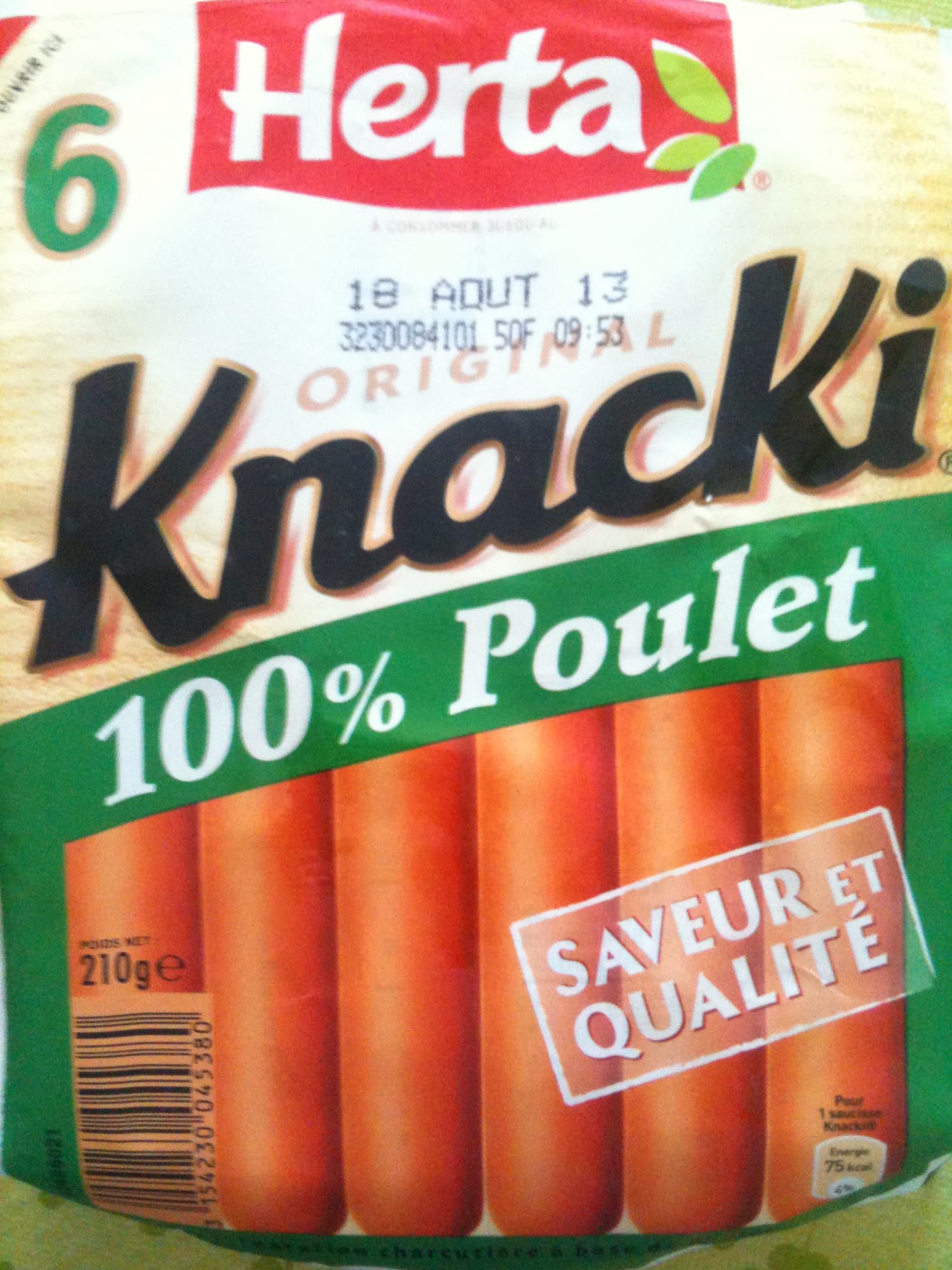 Nestlé 6 Original Knacki, 100 % Poulet packshot