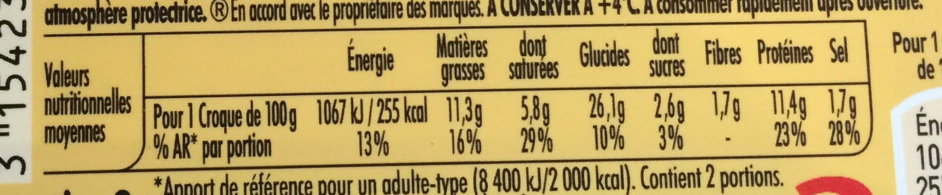 Herta Tendre croque jambon fromage pain de mie sans croûte packshot