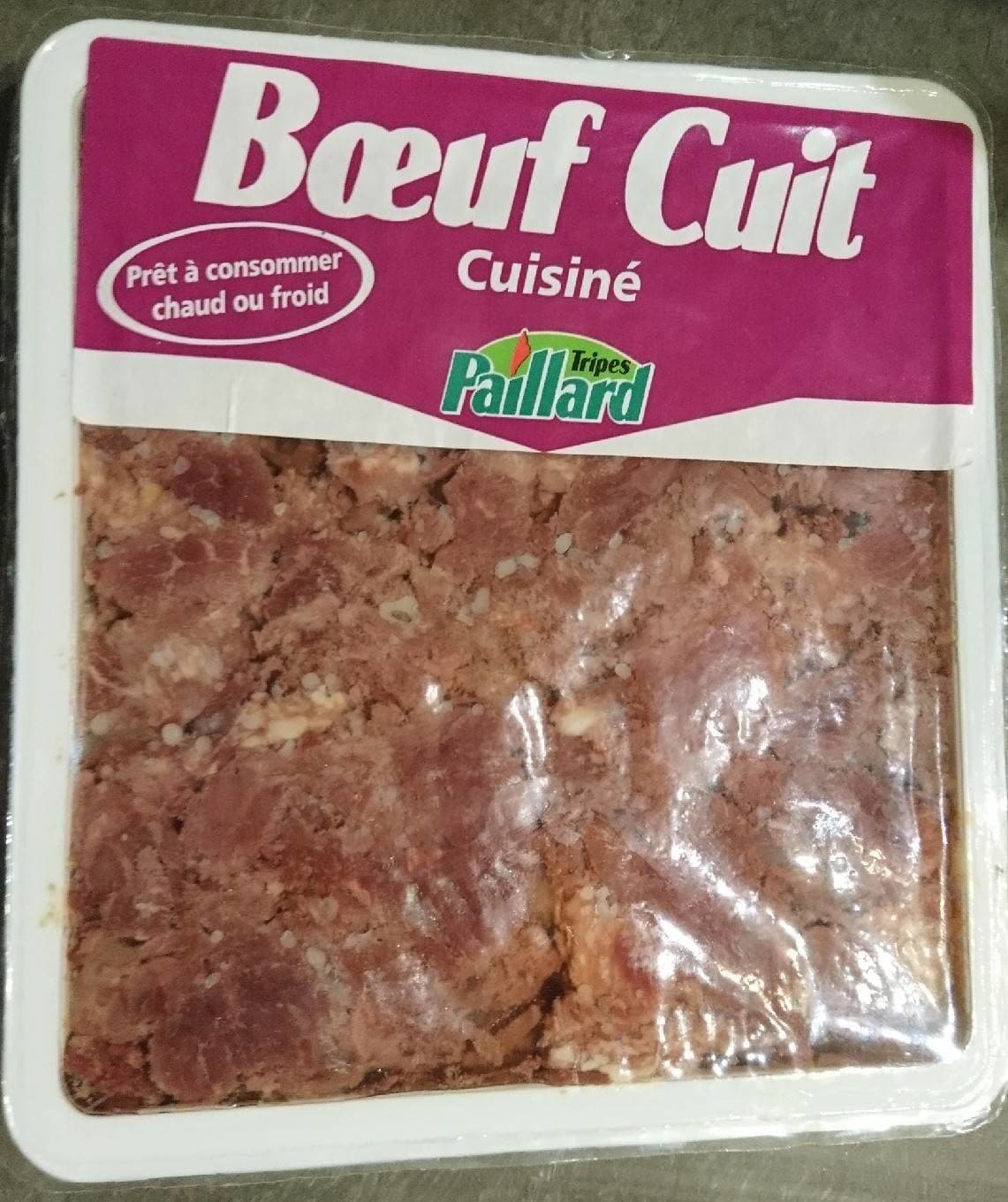 Tripes paillard Tripes paillard, Boeuf cuit pret a deguster, la barquette 250 g packshot