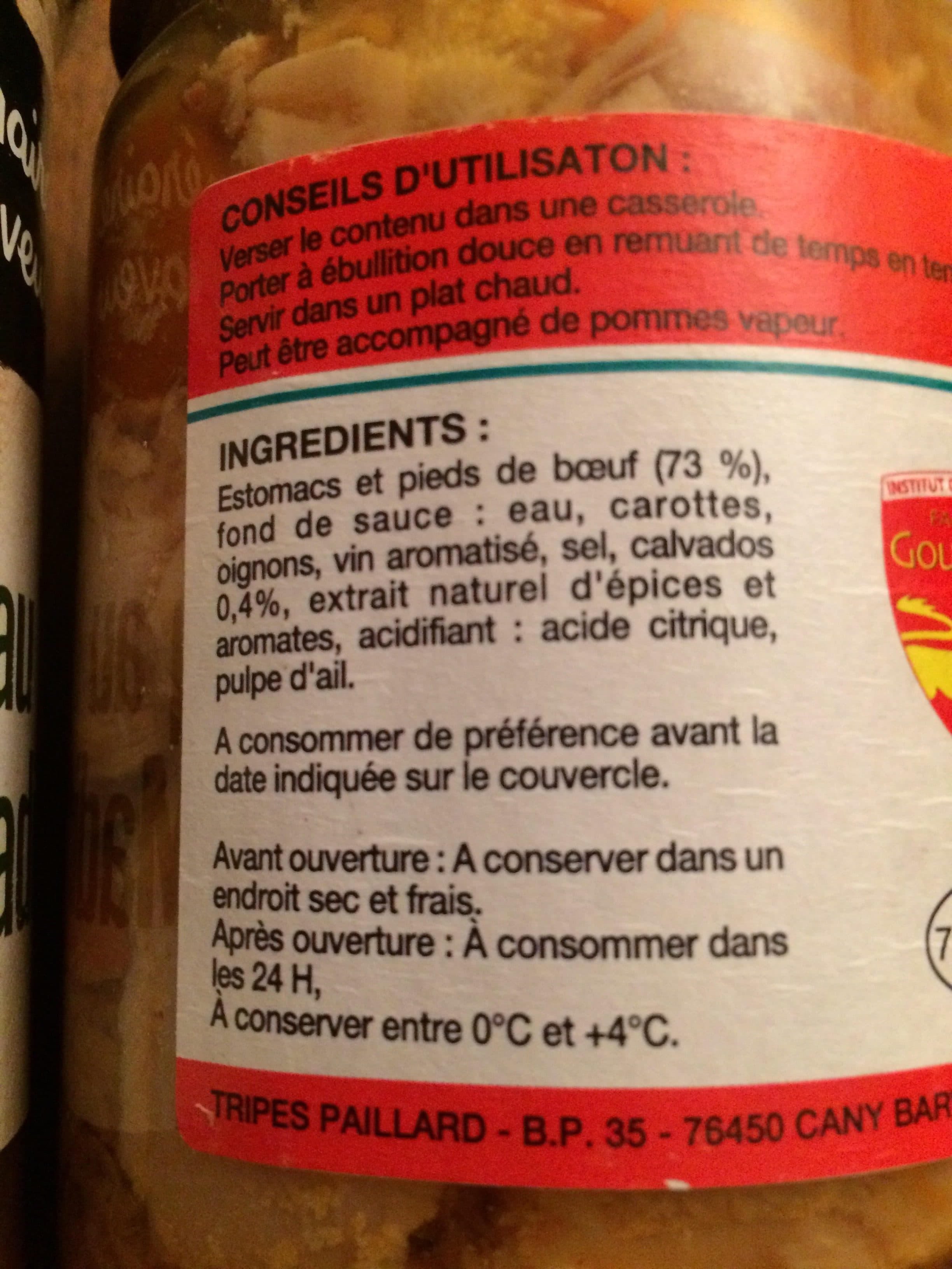 Paillard 600G Bocal Tripe a La Mode De Caen Paillard packshot