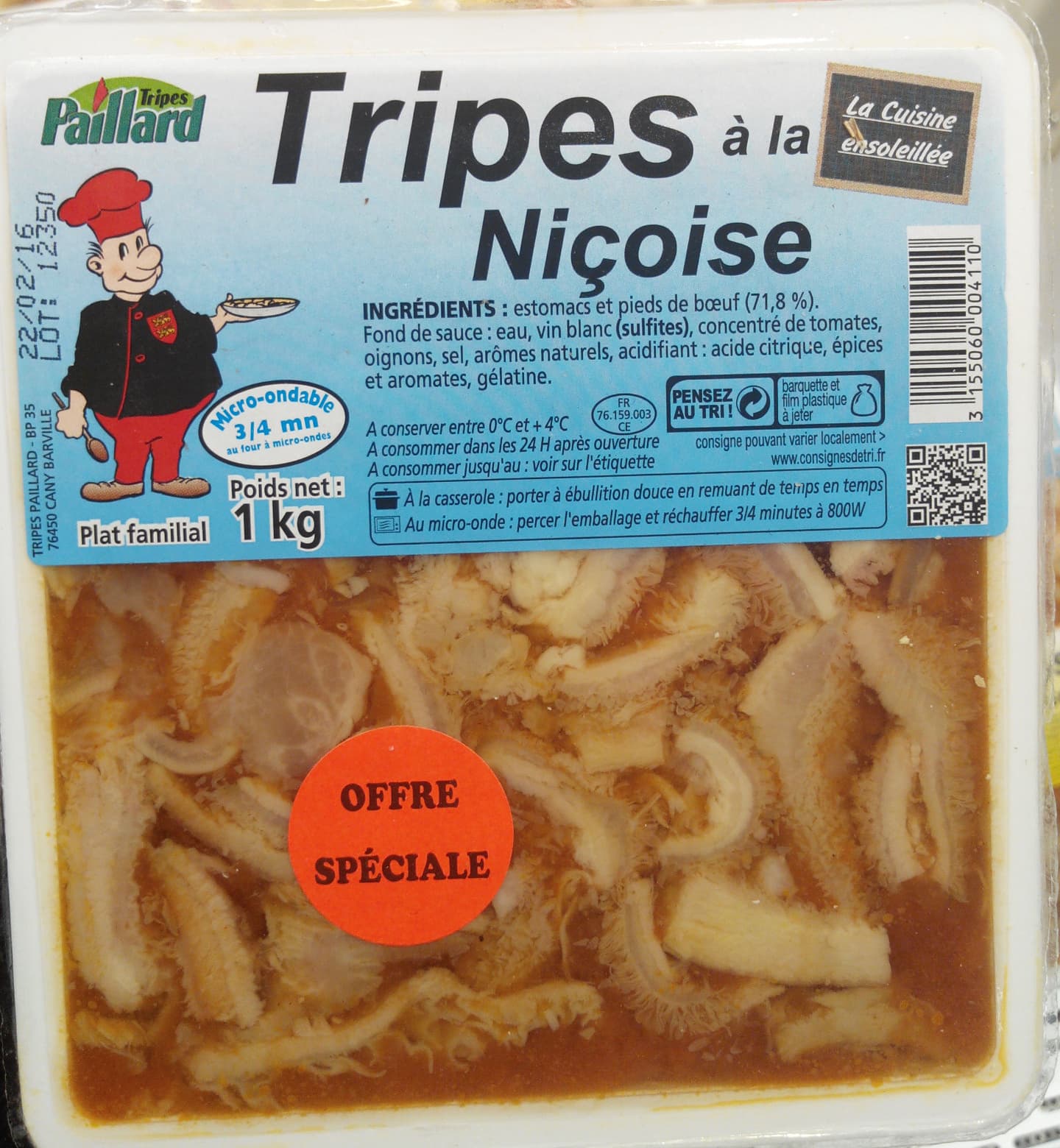 Tripes Paillard Tripes à la niçoise packshot