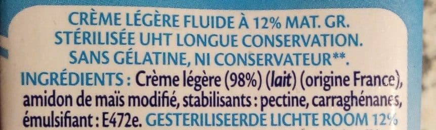Bridélice Crème Légère fluide (12 % MG) packshot