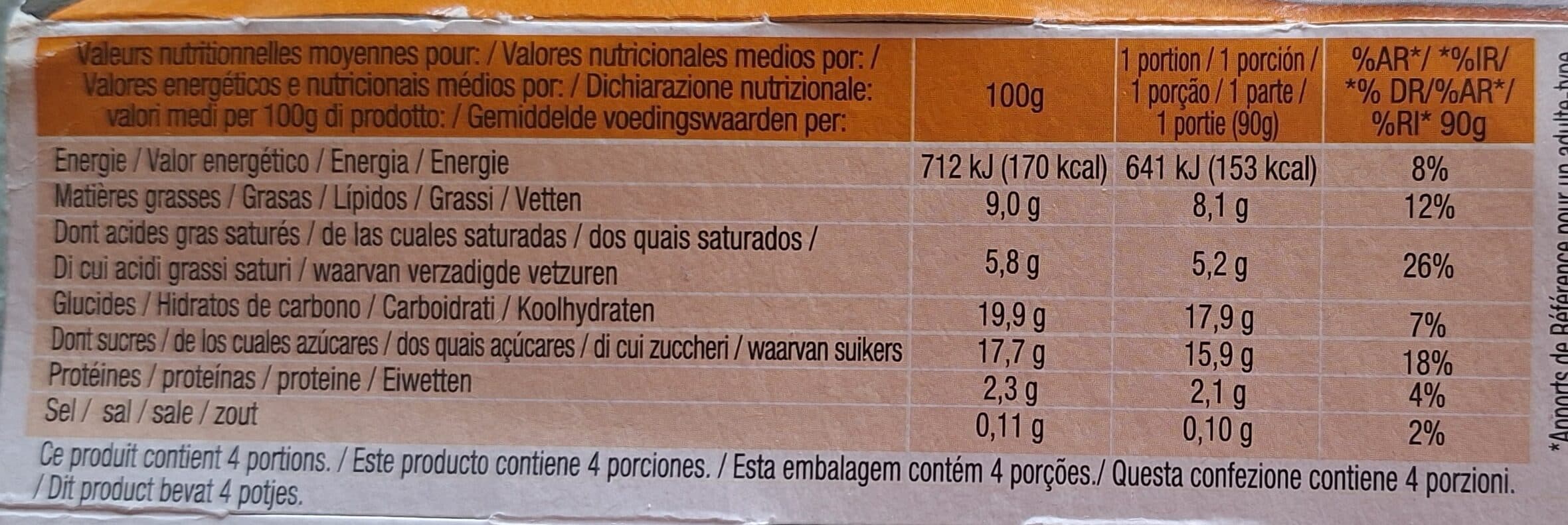 LNUF MDD Panna Cotta Nappé de caramel 4 x 90 g packshot