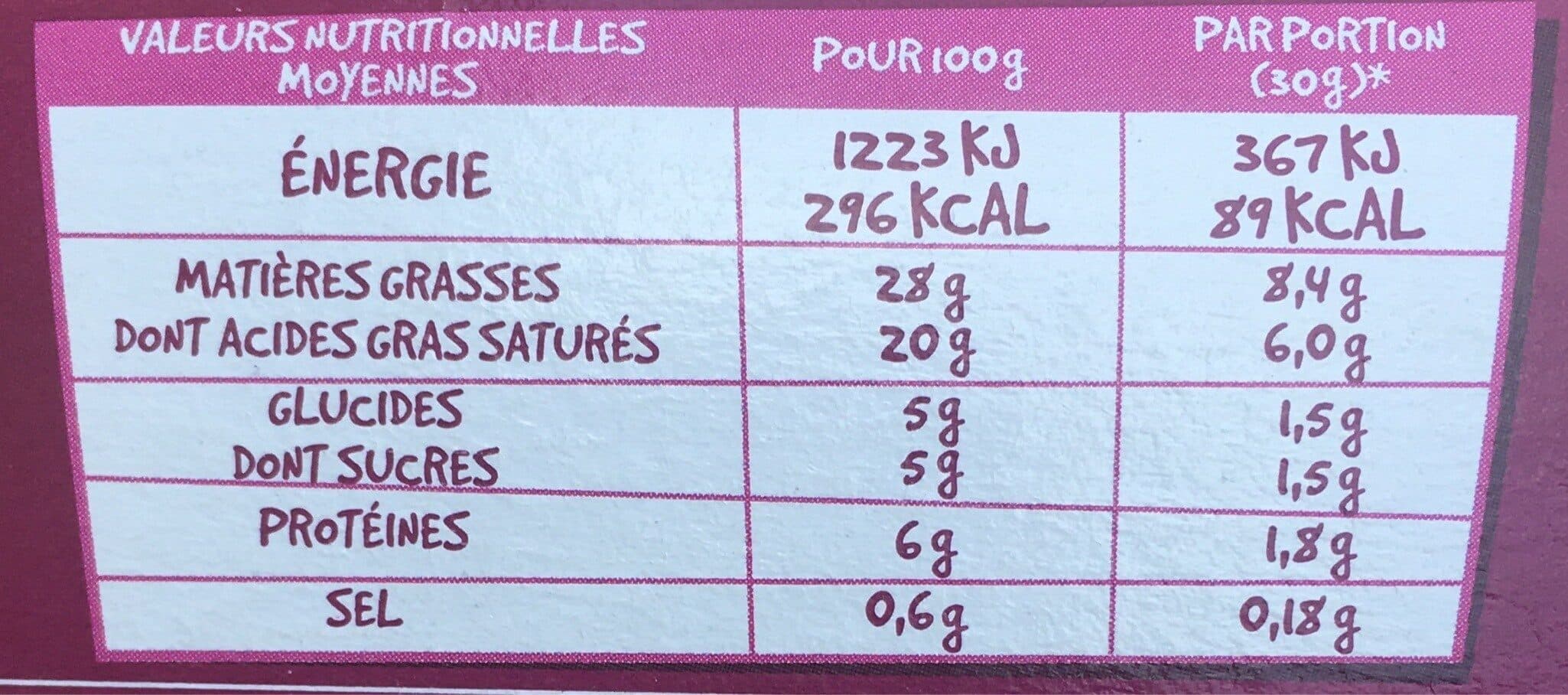 Président RONDELE RAISIN FIGUE ET NOIX 125g packshot