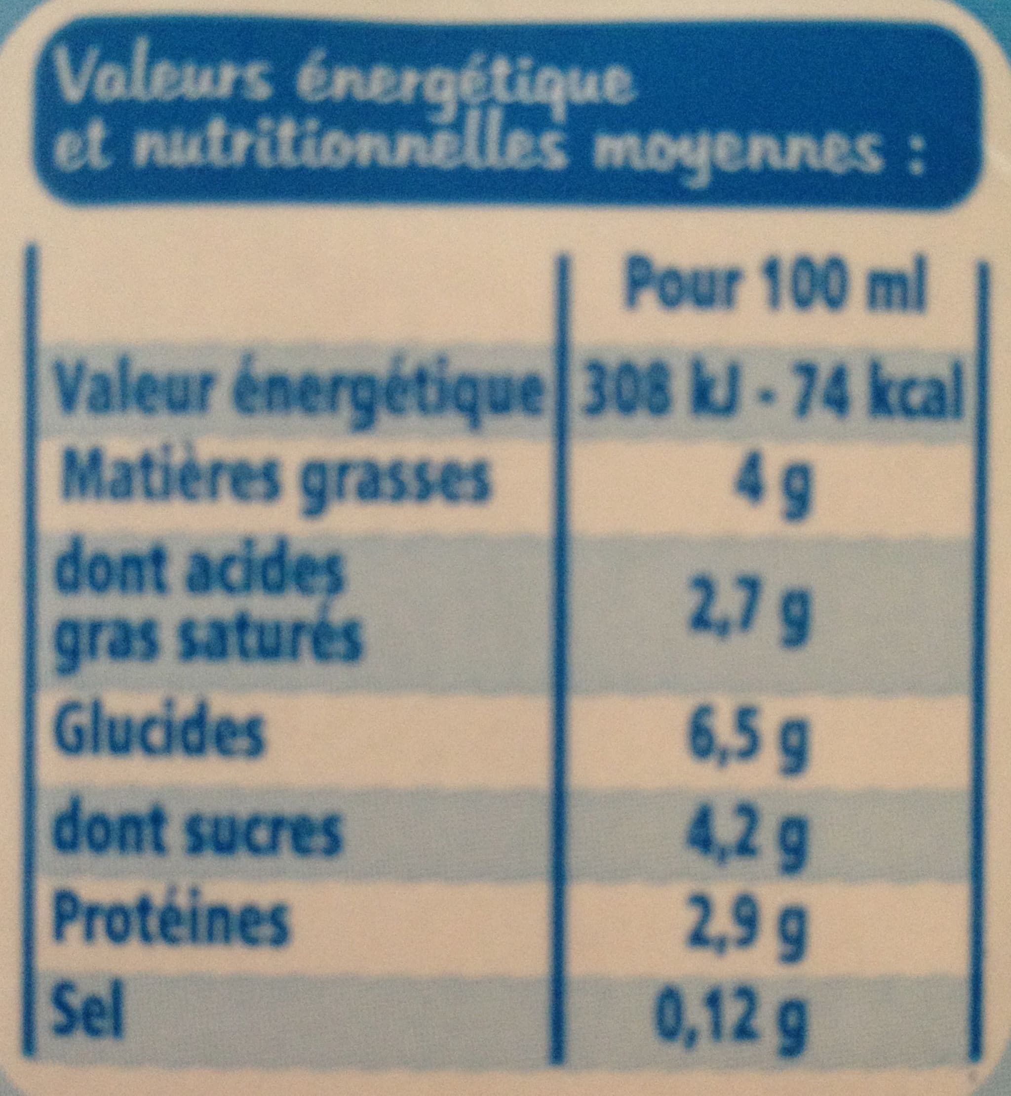 Leader Price Fine ligne 4% de Matières Grasses packshot