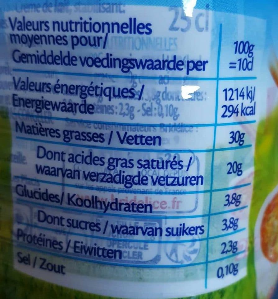 Bridélice Creme friche BT 25cl UHT ent packshot