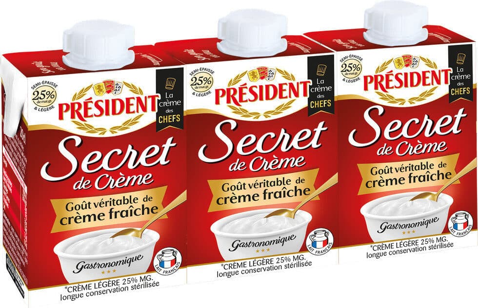 Président CREME SEMI EPAISSE 25% MAT. GR STERILISE UHT packshot
