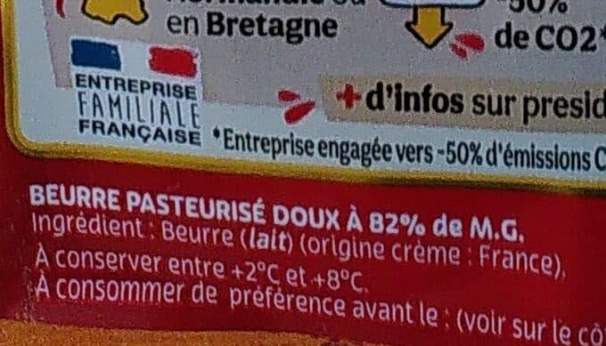 Président Beurre doux gastronomique packshot