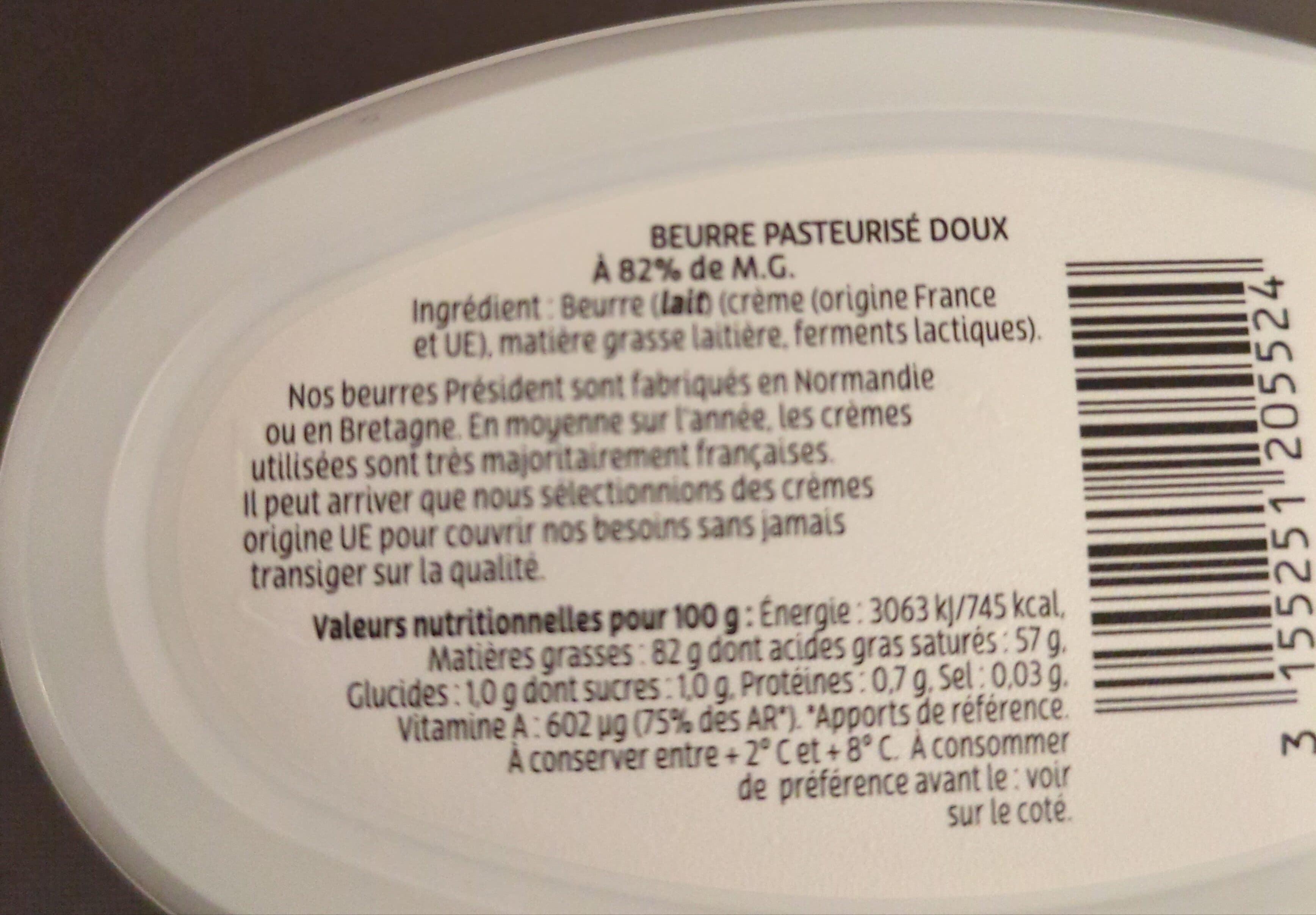 Président Beurre Tendre Doux packshot