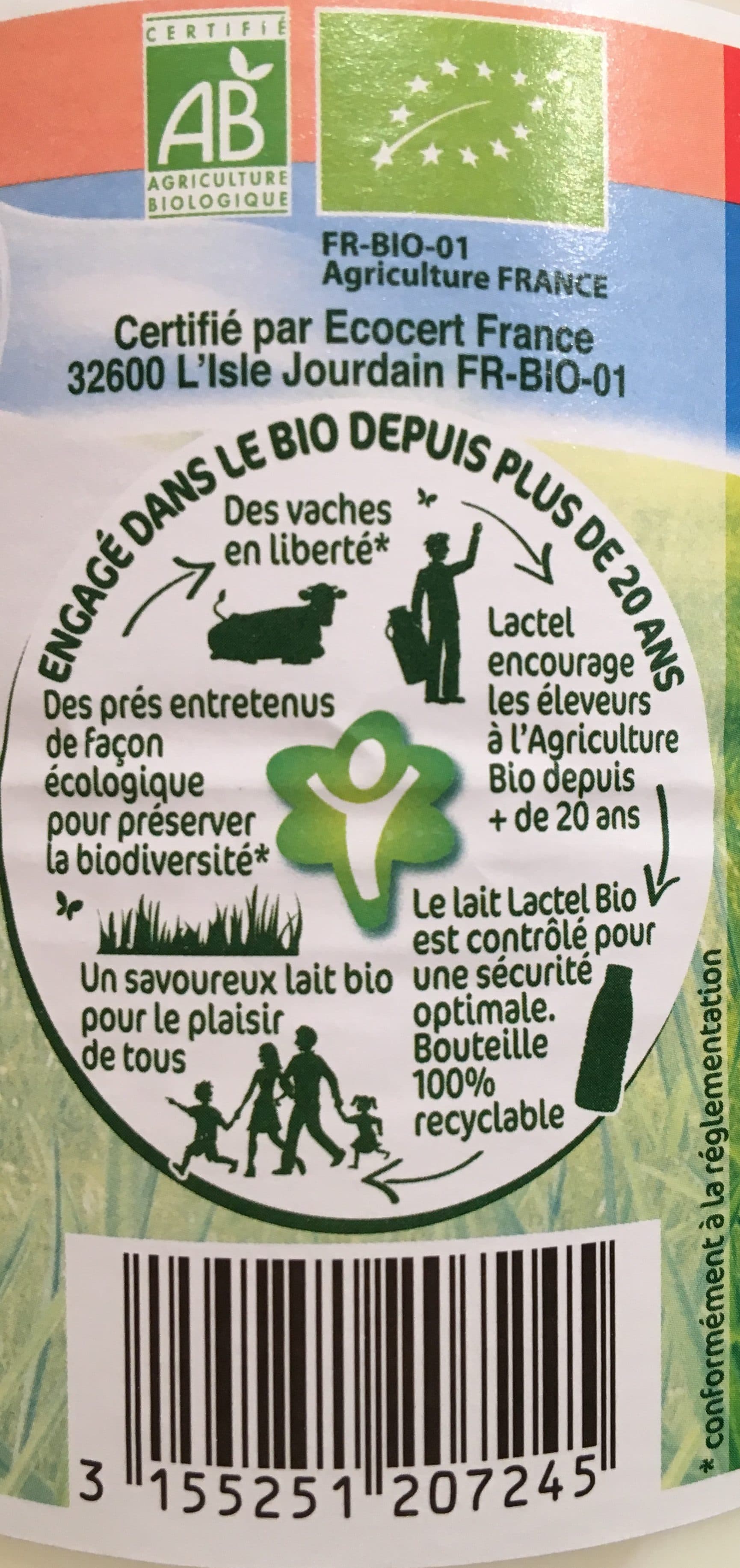 Lactel Lait frais entier packshot