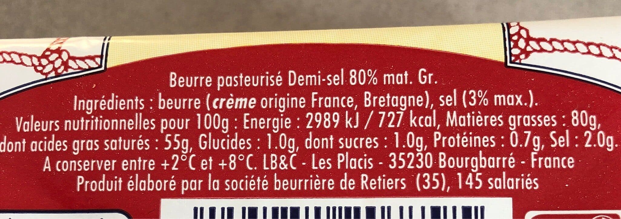 le marin L'inimitable - Beurre breton, demi-sel packshot