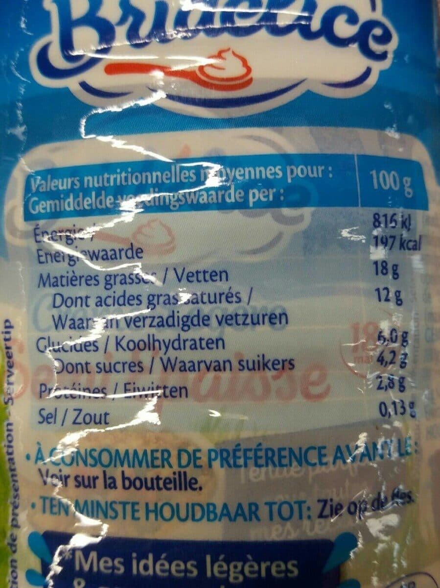 Bridélice Crème légère semi épaisse 18% Mat. Gr. UHT packshot