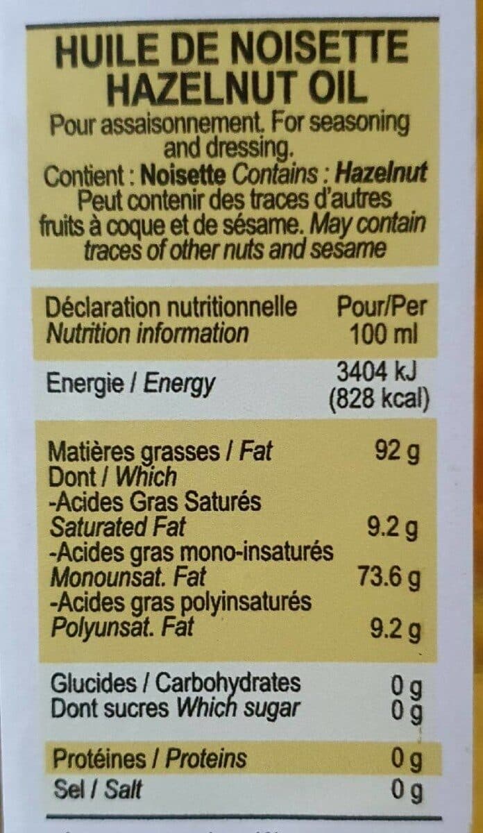 Huileries Lapalisse Huile de noisette Huileries Lapalisse packshot
