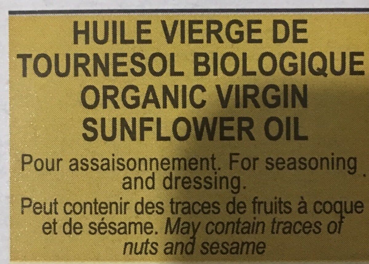 Open Food Facts Huile vierge de tournesol Bio packshot