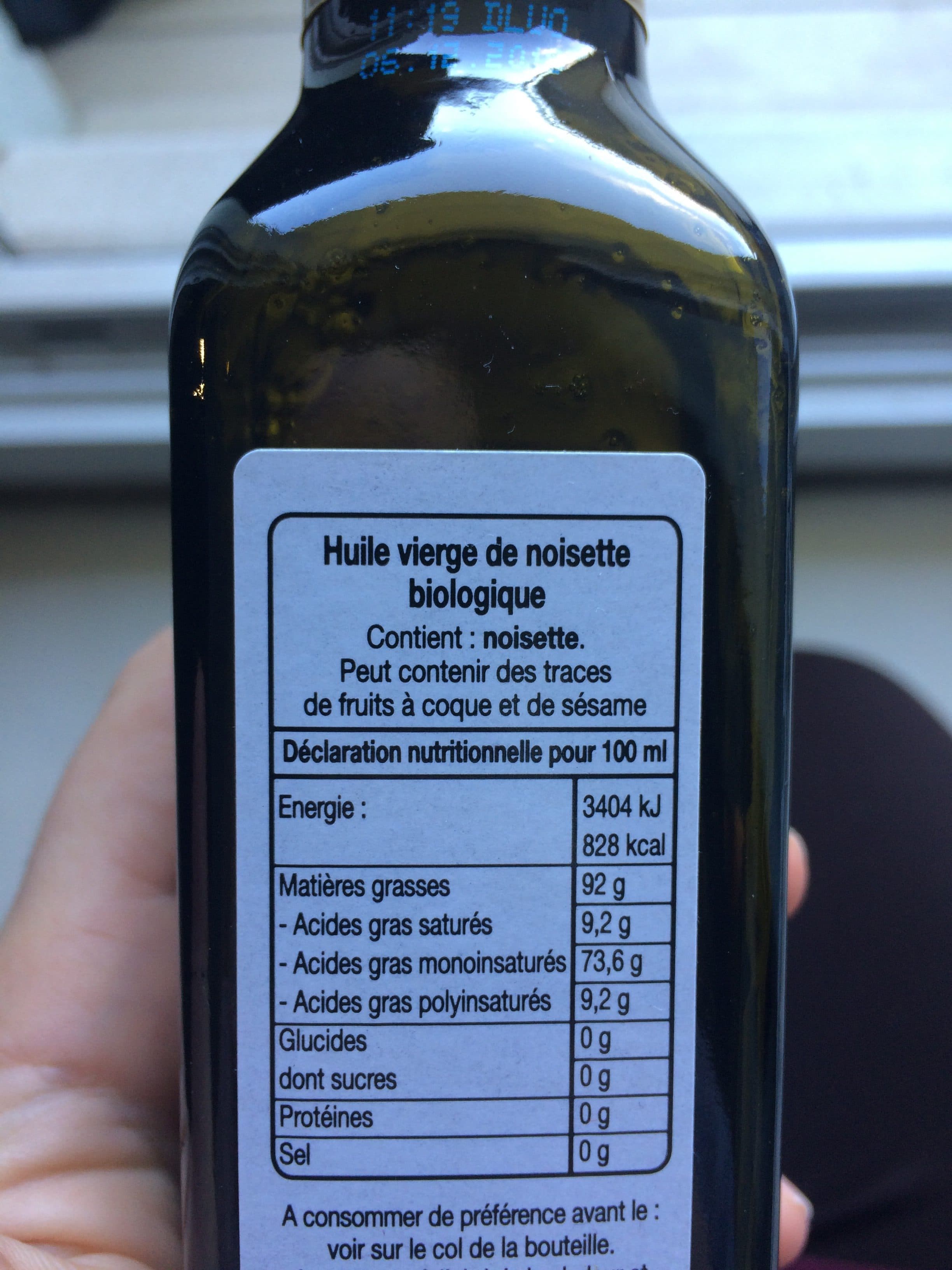 Lapalisse Bio Huile vierge de noisette biologique packshot