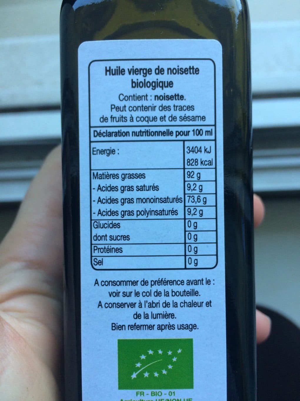 Lapalisse Bio Huile vierge de noisette biologique packshot