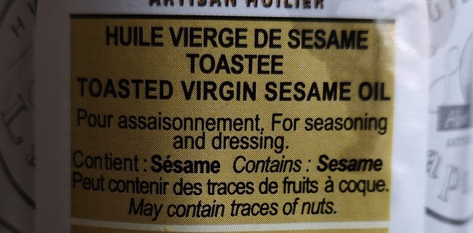Huilerie de Lapalisse Huile vierge de sésame toastée packshot
