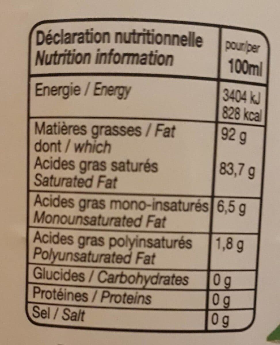 Huileries de lapalisse Huile Noix De Coco Désodorisée bio packshot