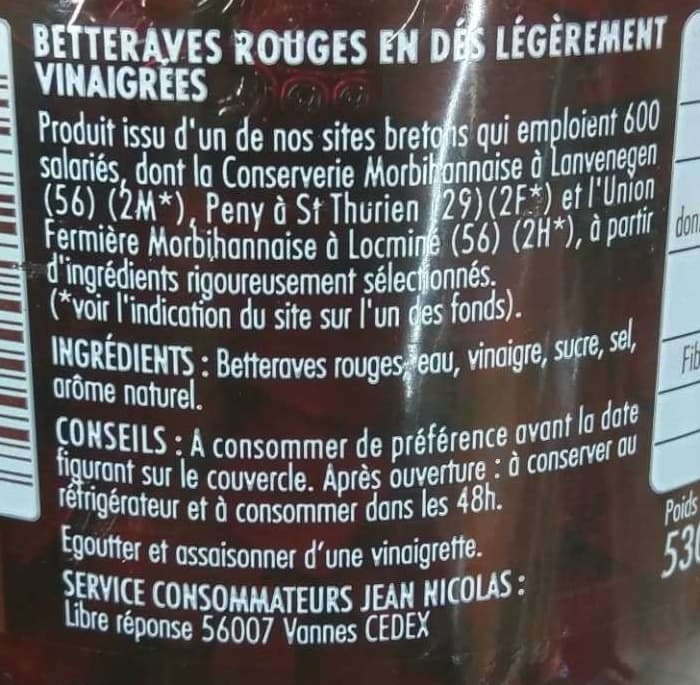 Jean Nicolas Betteraves rouges packshot