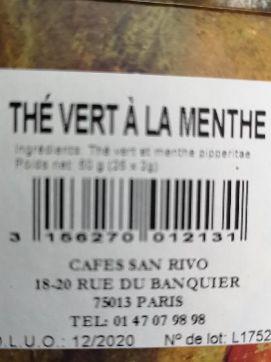 Open Food Facts Thé Vert à la menthe packshot