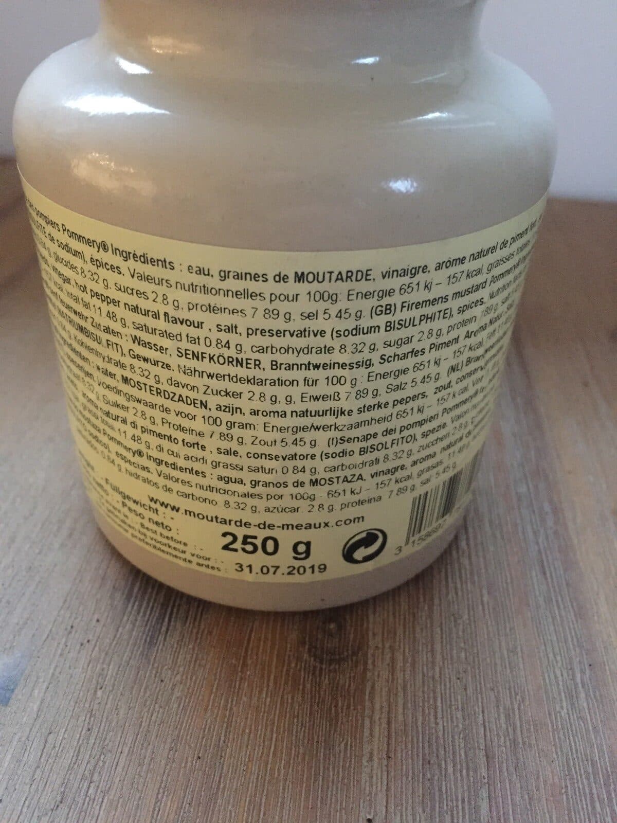 Pommery Pommery, firemen's mustard packshot