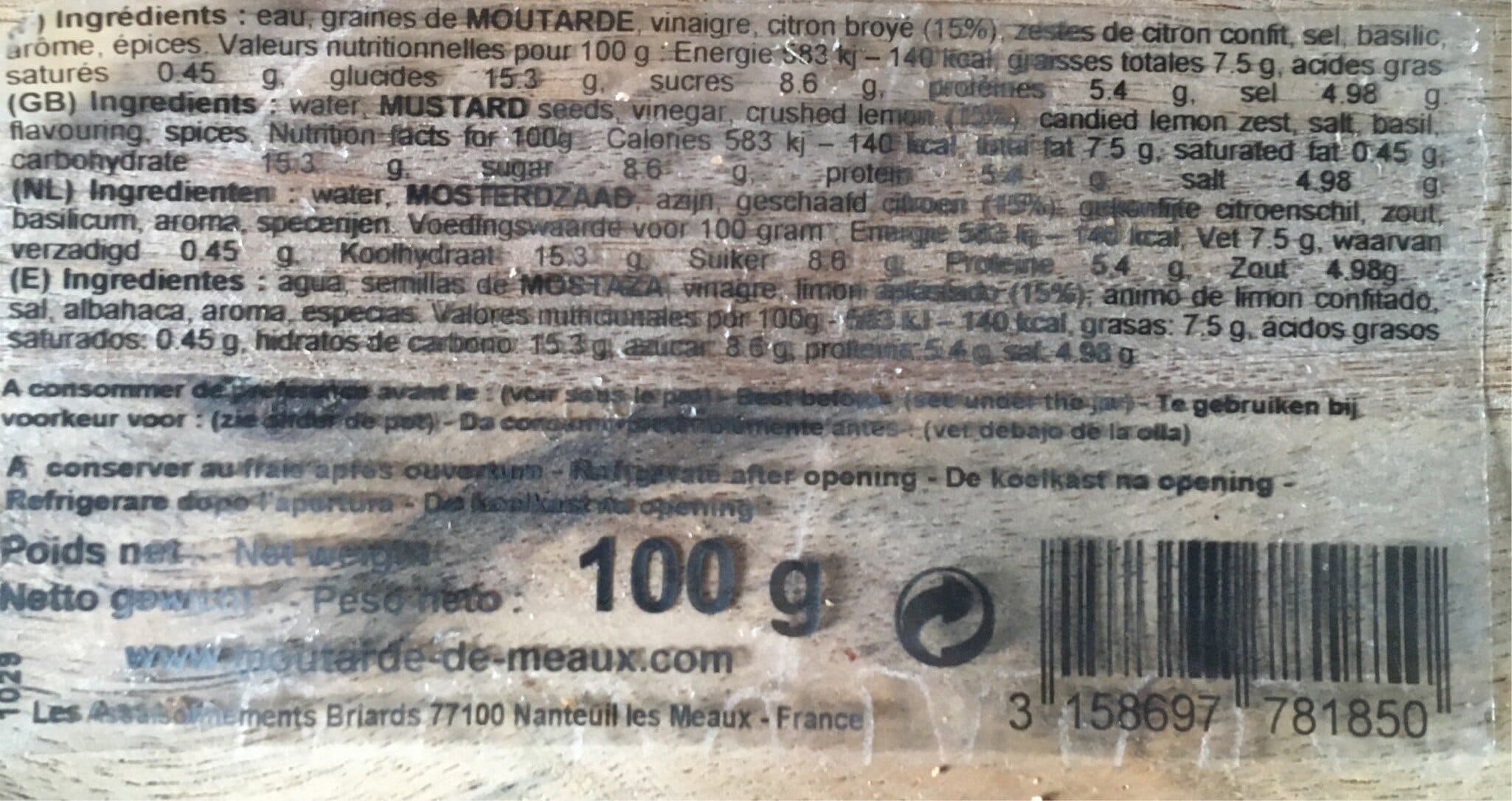 Pommery Moutarde citron et basilic packshot