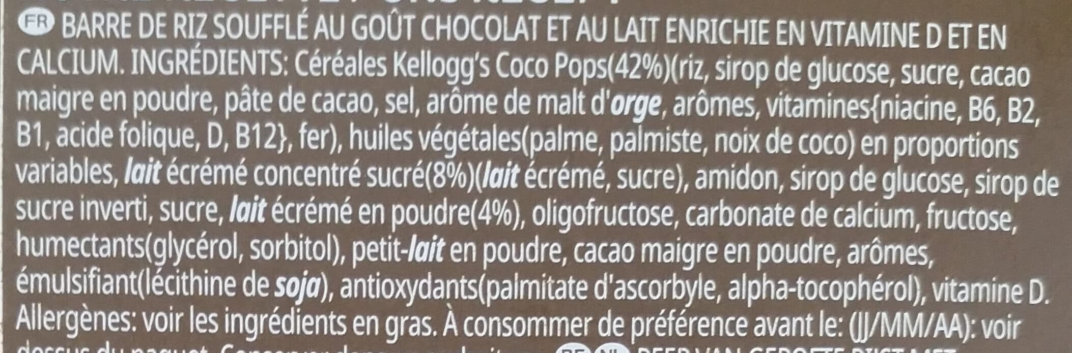 Kellogg's Barres Céréales Coco Pops Kellogg's - 6x20g packshot