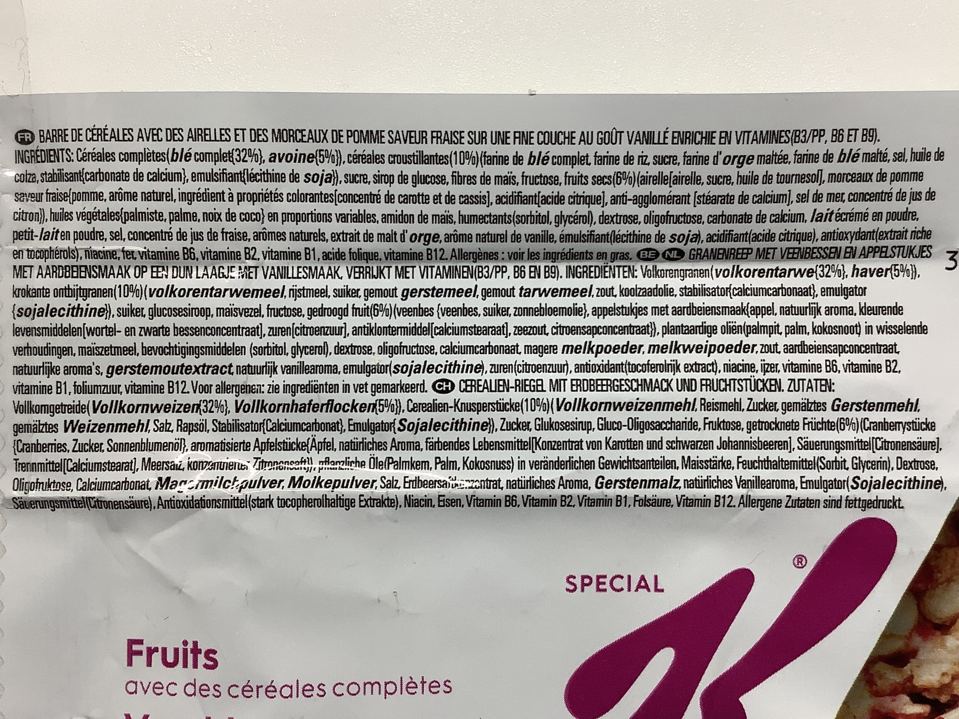 Kellogg's Special k frutti rossi packshot
